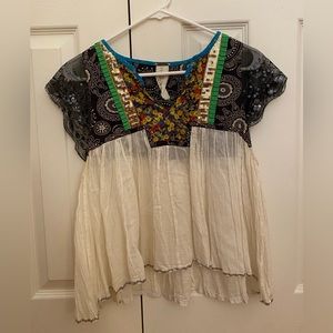 Free People “Baby Doll” Sequin Lace Top